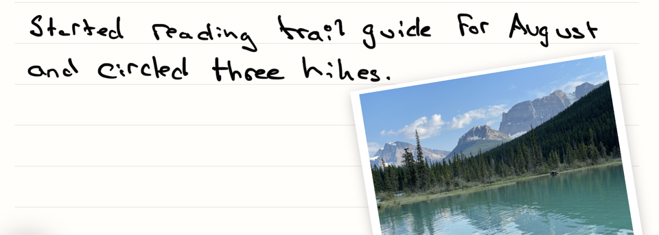 The same page with a photo of a mountain lake in the frame